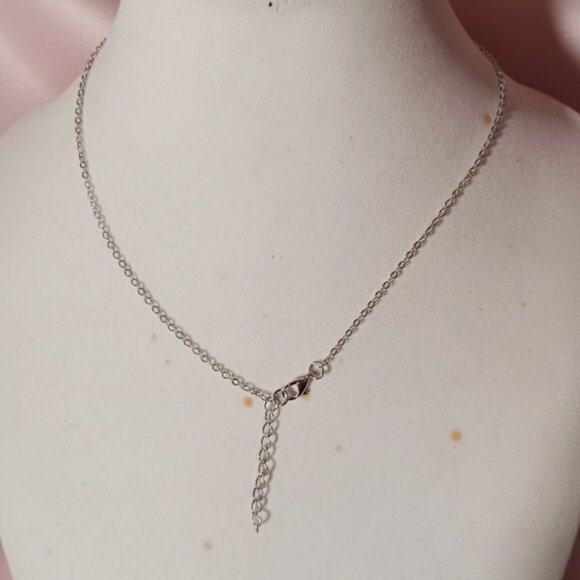 Silver and Aquamarine March Birthstone Drop Pendant Fashion Necklace NWOT - Picture 4 of 8